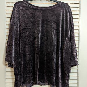 Free People Womens Valerie Open Back Velvet T-Shirt